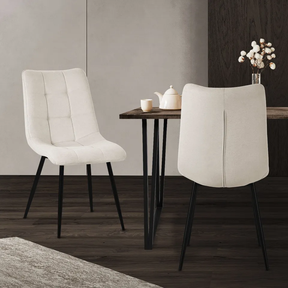 ECD Germany Möbel ML-Design chaise salle à manger beige x2 polyester