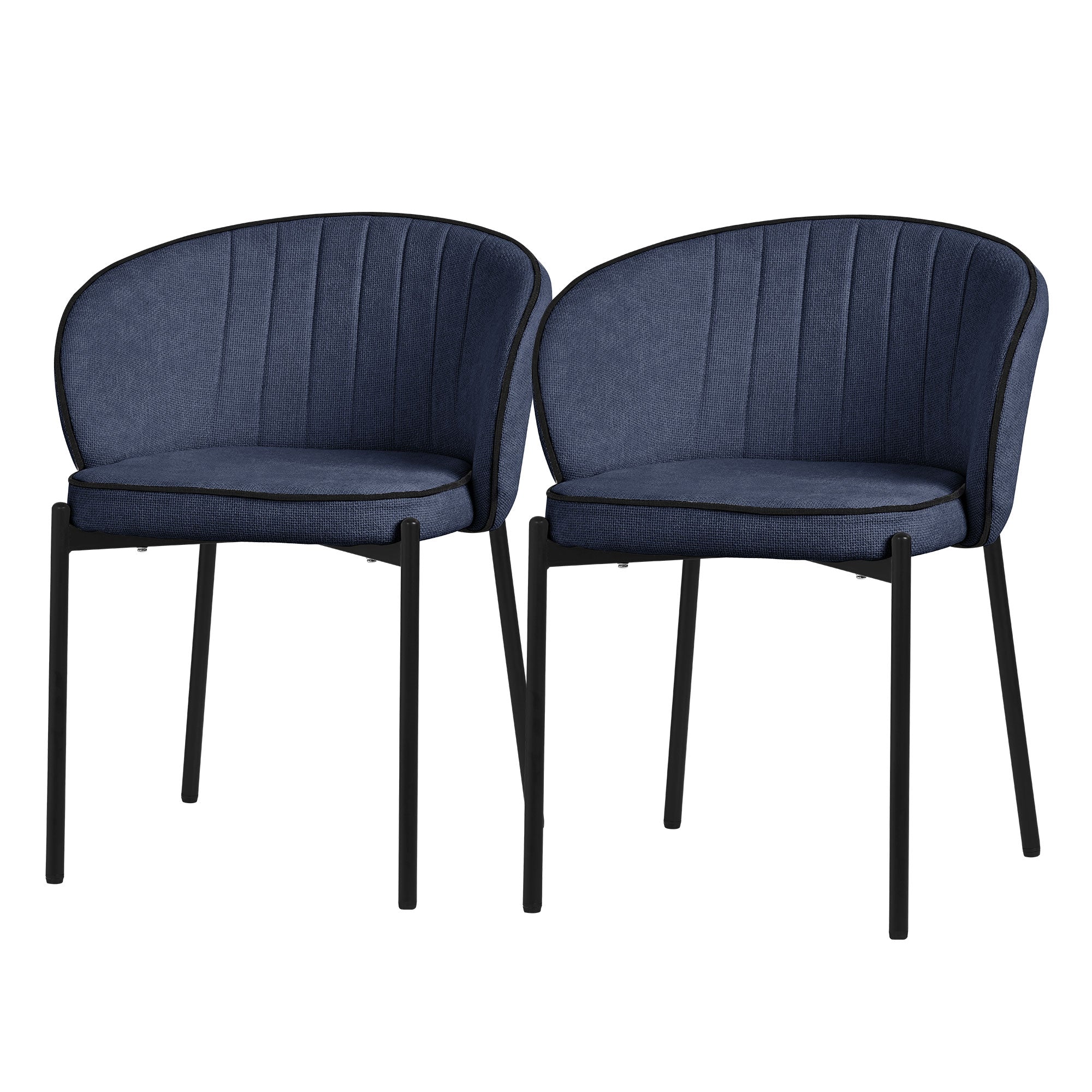 ML-Design 2 chaises salle à manger bleu foncé tissu 120 kg
