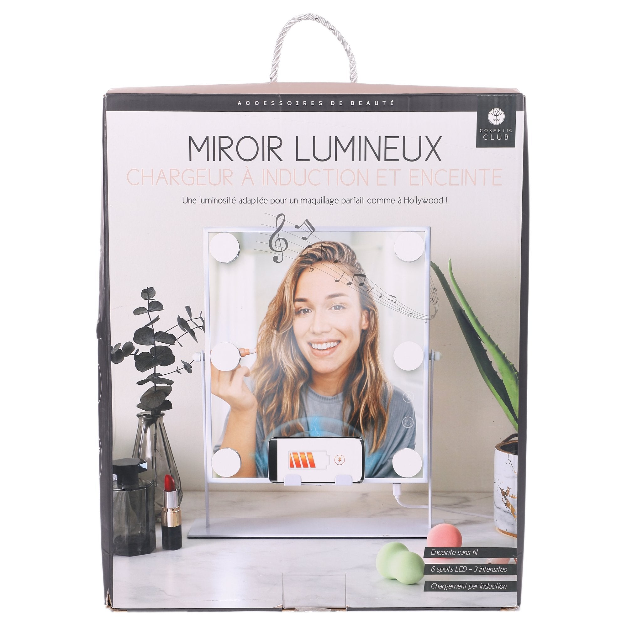 Stokomani Beauté miroir maquillage LED enceinte induction