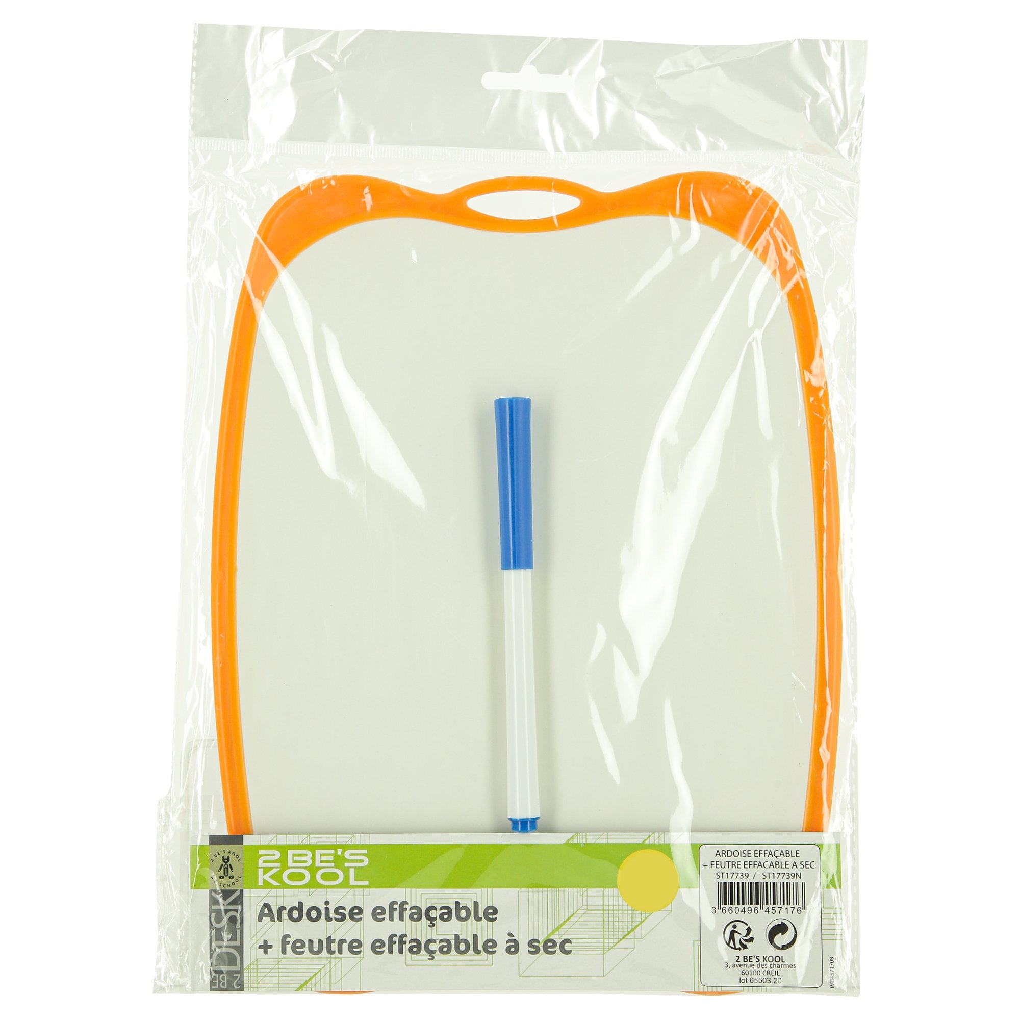 Stokomani Scolaire ardoise effaçable kit feutre bleu