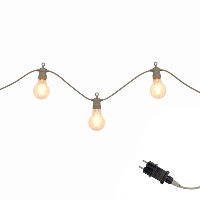 Red Deco Party Max Clear Taupe guirlande 10 globes 8m