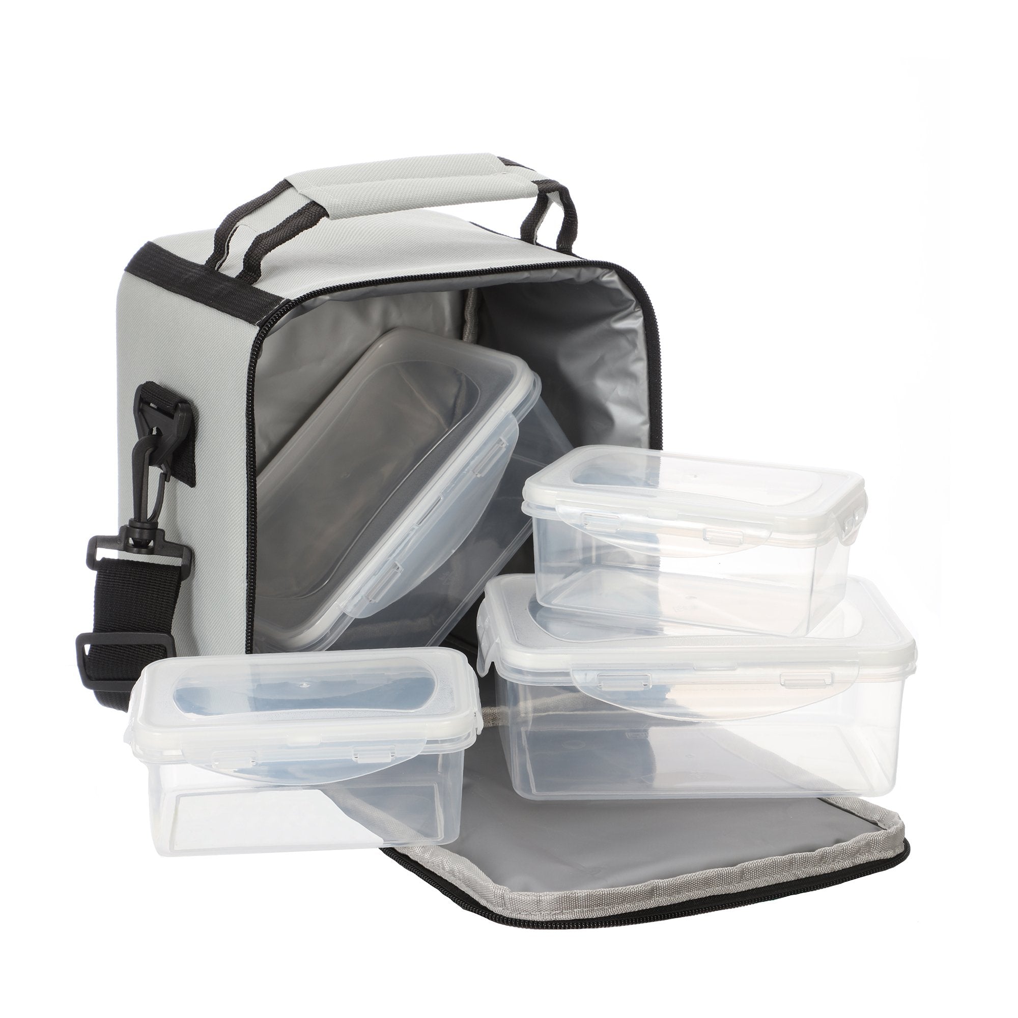 Stokomani Sac Isotherme Gris avec 4 Boîtes Hermétiques