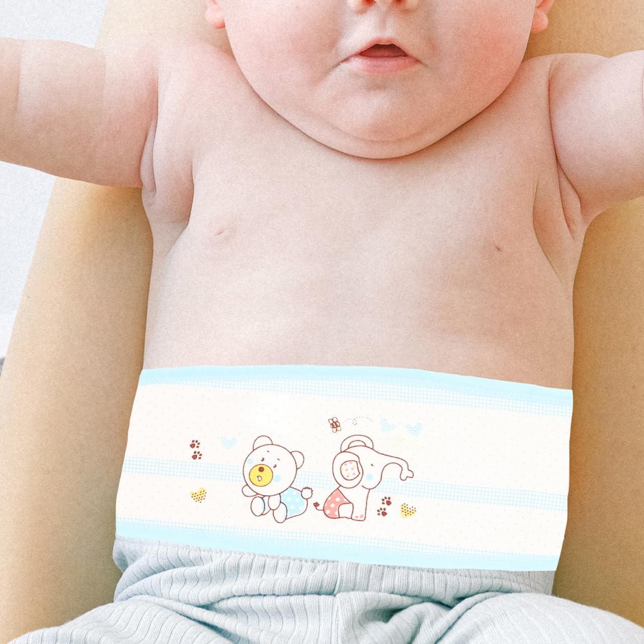 Milisten Health ceinture nombril bébé coton motifs lot 4