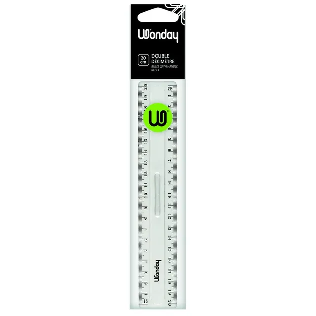 Safe Tool Traçage cristal Double décimètre règle 20 cm transparent