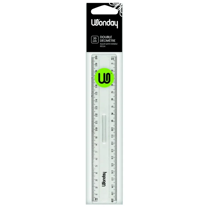 Safe Tool Traçage cristal Double décimètre règle 20 cm transparent