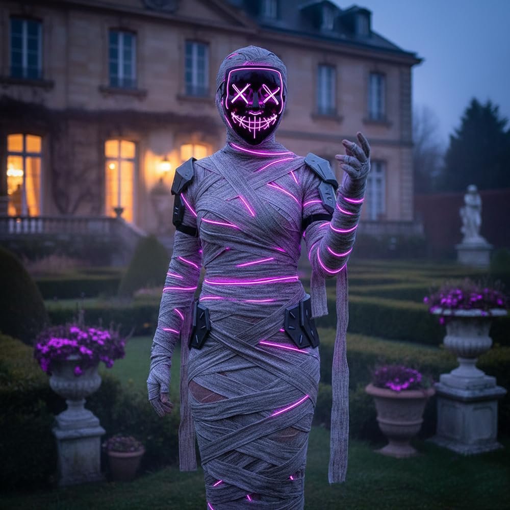 Shop-Story Nightmare Masque LED Fuchsia Halloween