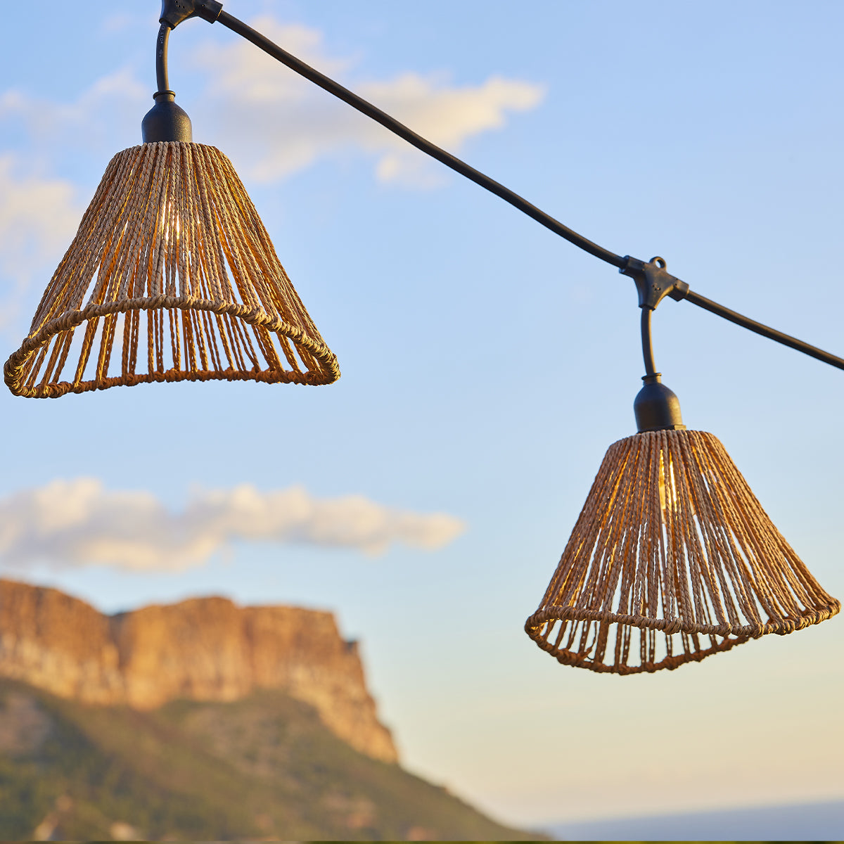 Red Deco Raffy Light guirlande 6m corde 7 ampoules E27