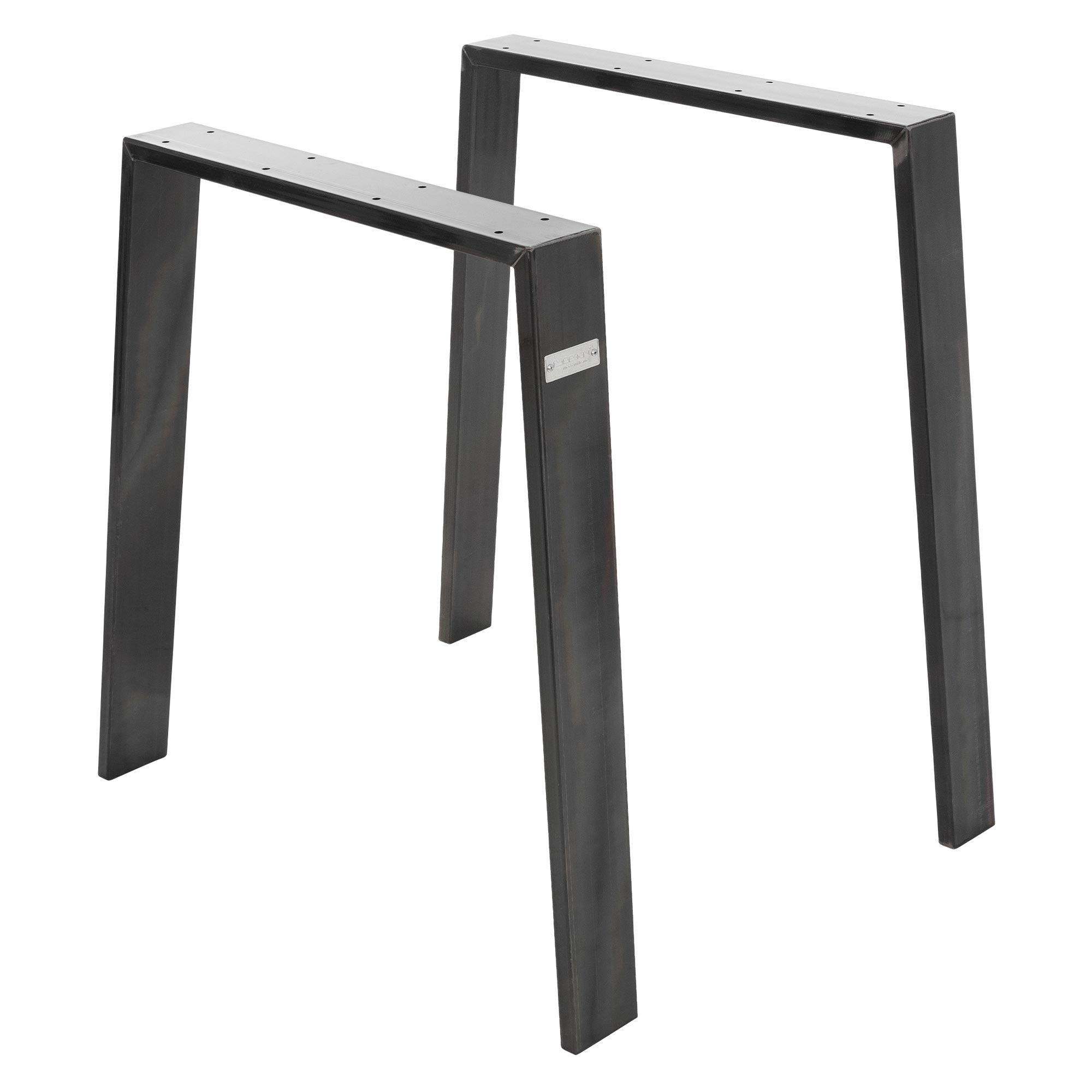 ML-Design pieds table trapèze acier noir 75x72 cm lot de 2
