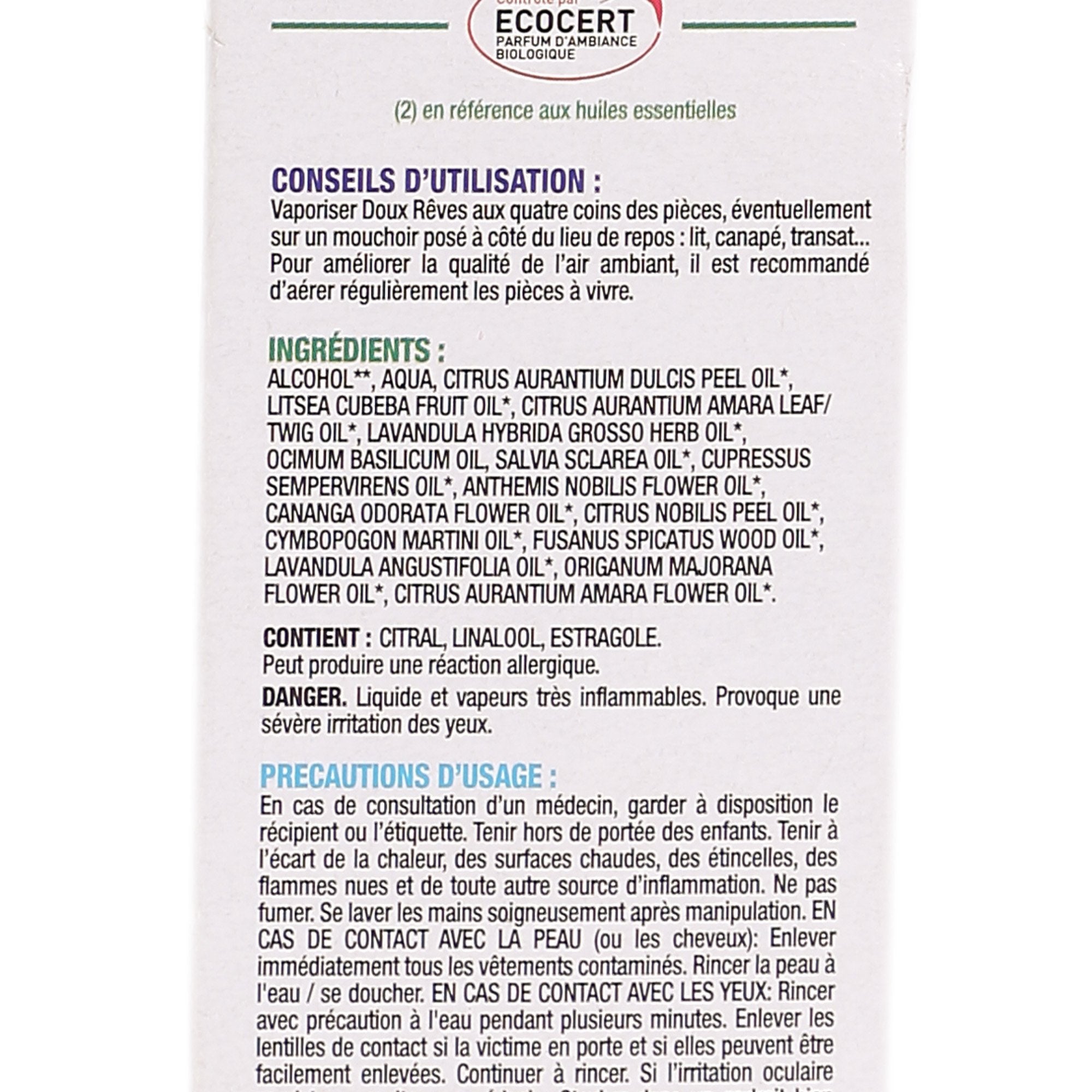 Spray aérien pièces à vivre 15 huiles essentielles naturel