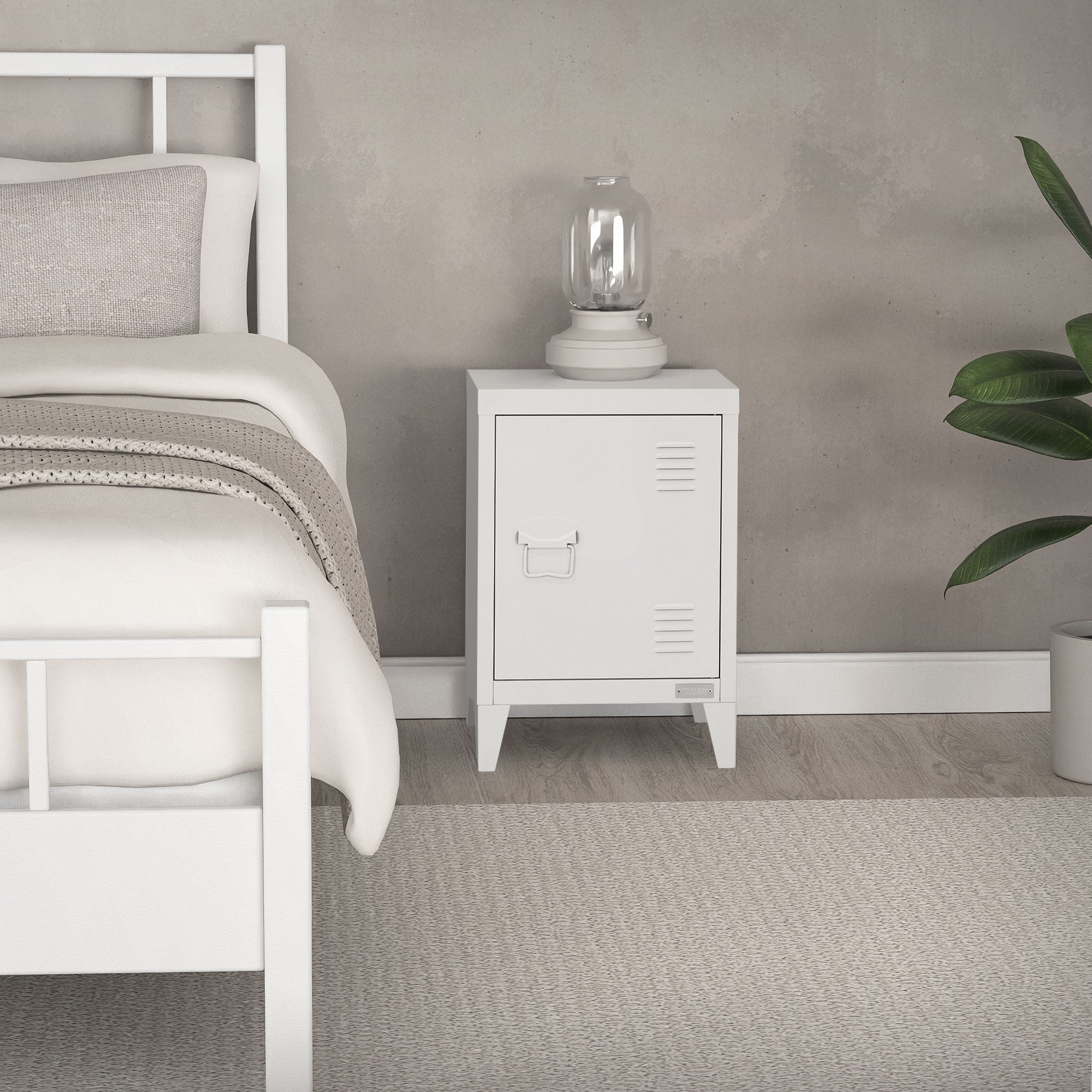 ECD Germany ML Design chevet blanc 40x30x58 cm acier