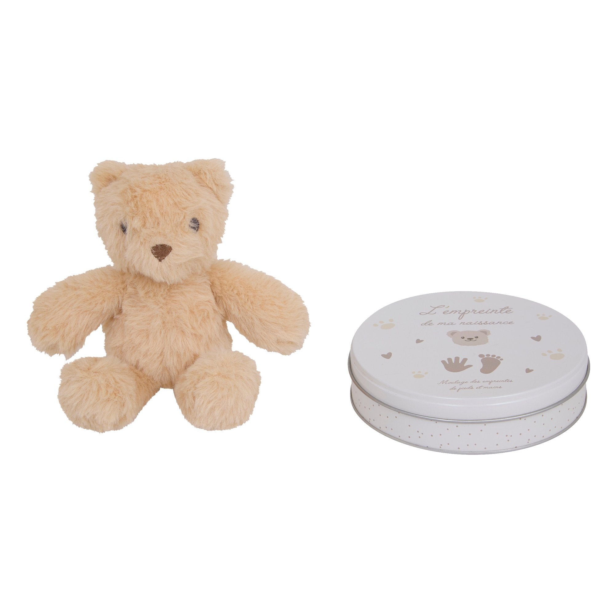 Coffret empreinte bébé + peluche ours cadeau naissance
