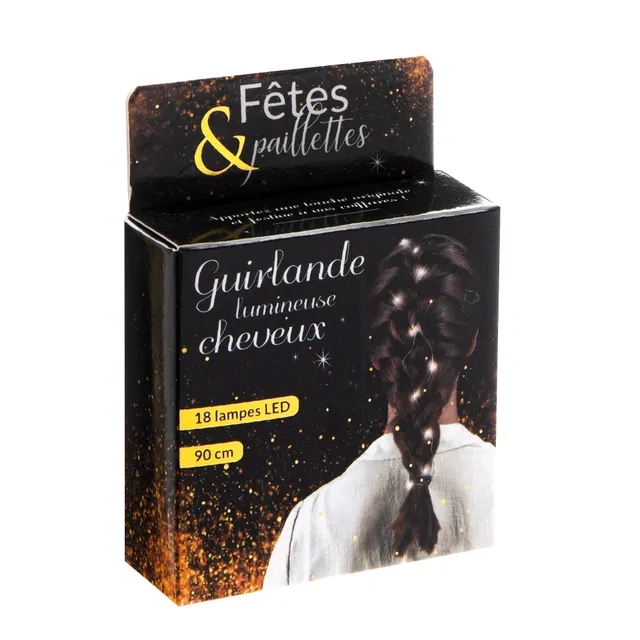 Stokomani Guirlande lumineuse cheveux festive LED