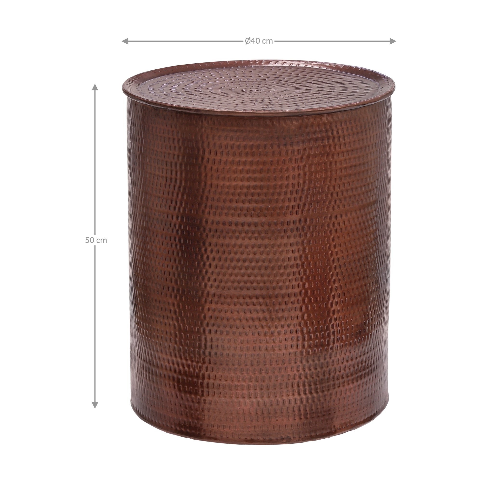 ECD Germany table d'appoint cuivre aluminium Ø 40x50 cm