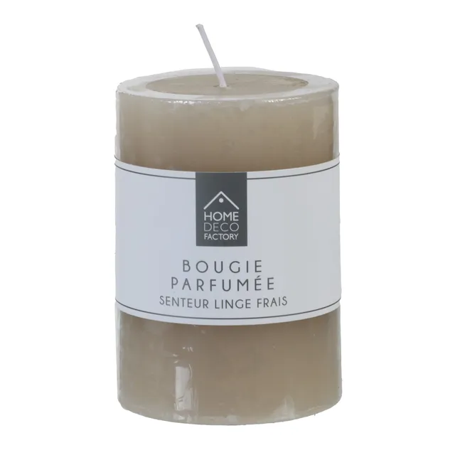 Escale Gourmande bougie cylindrique beige maison
