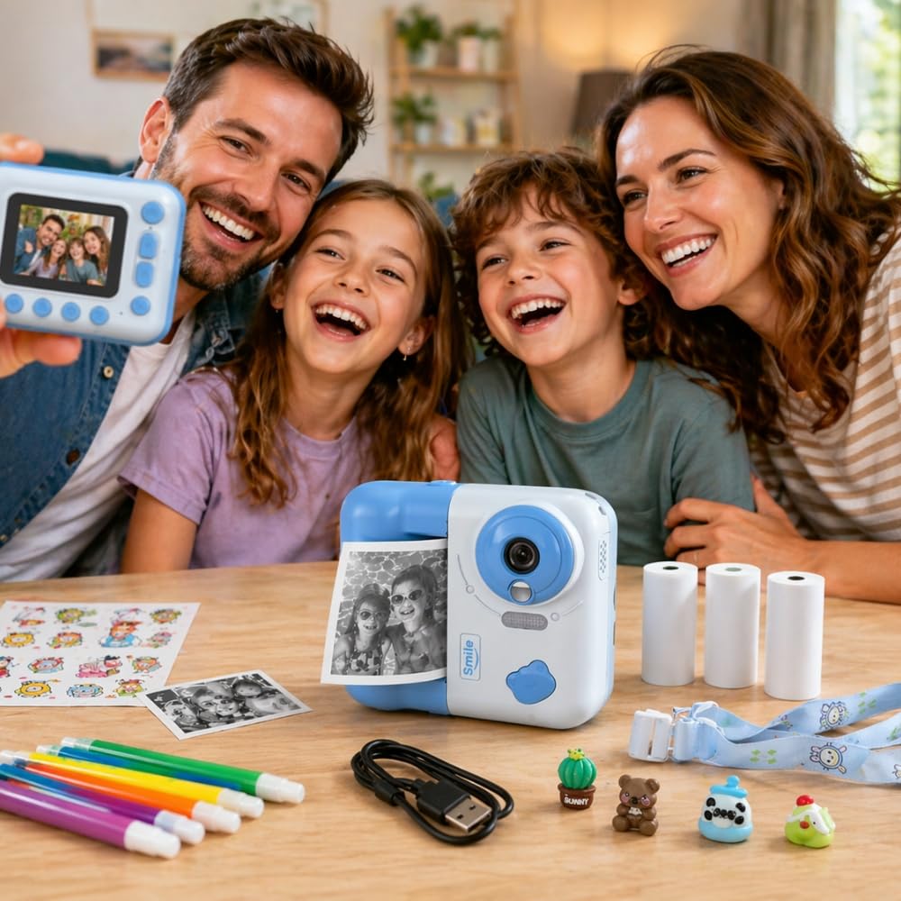 Shop-Story Appareil Photo Enfant Bleu 48MP Impression