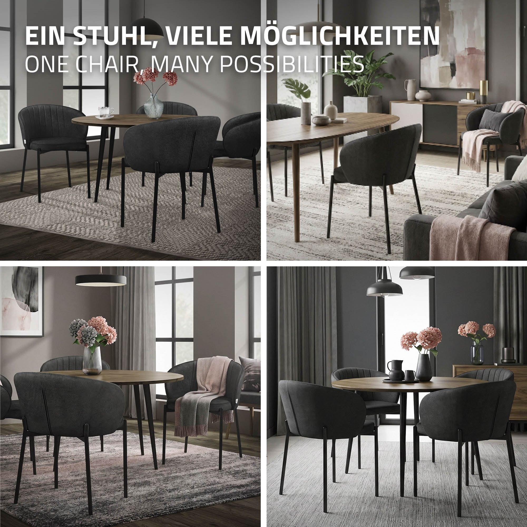 ECD Germany Möbel ML-Design chaise anthracite lot 2 polyester