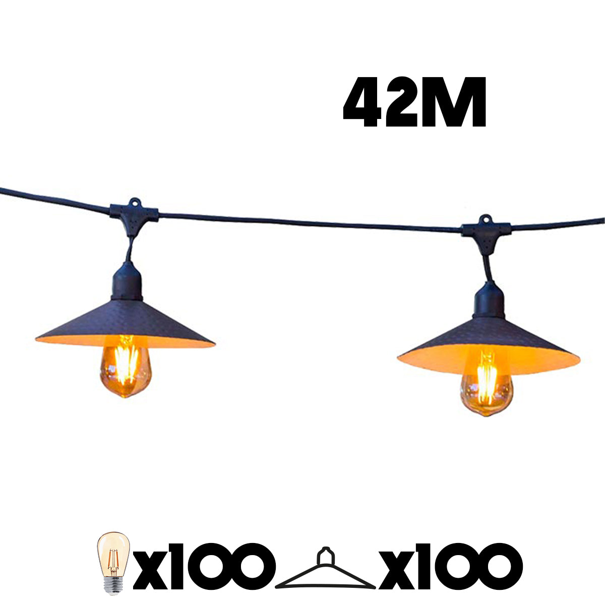 Red Deco Vinty Light guirlande lumineuse 42m 100 LED E27