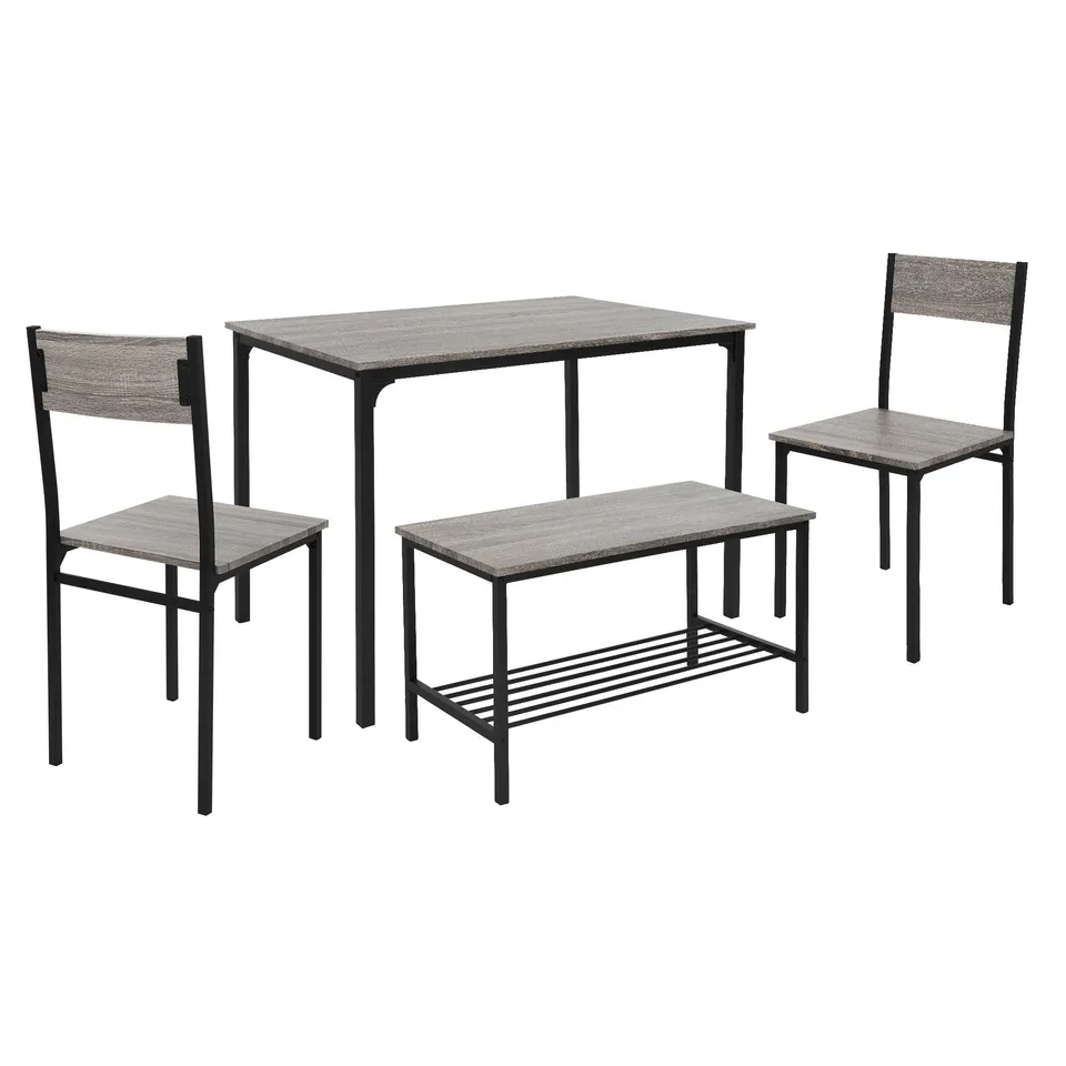 ECD Germany ensemble salle à manger 4 pièces chêne gris table banc