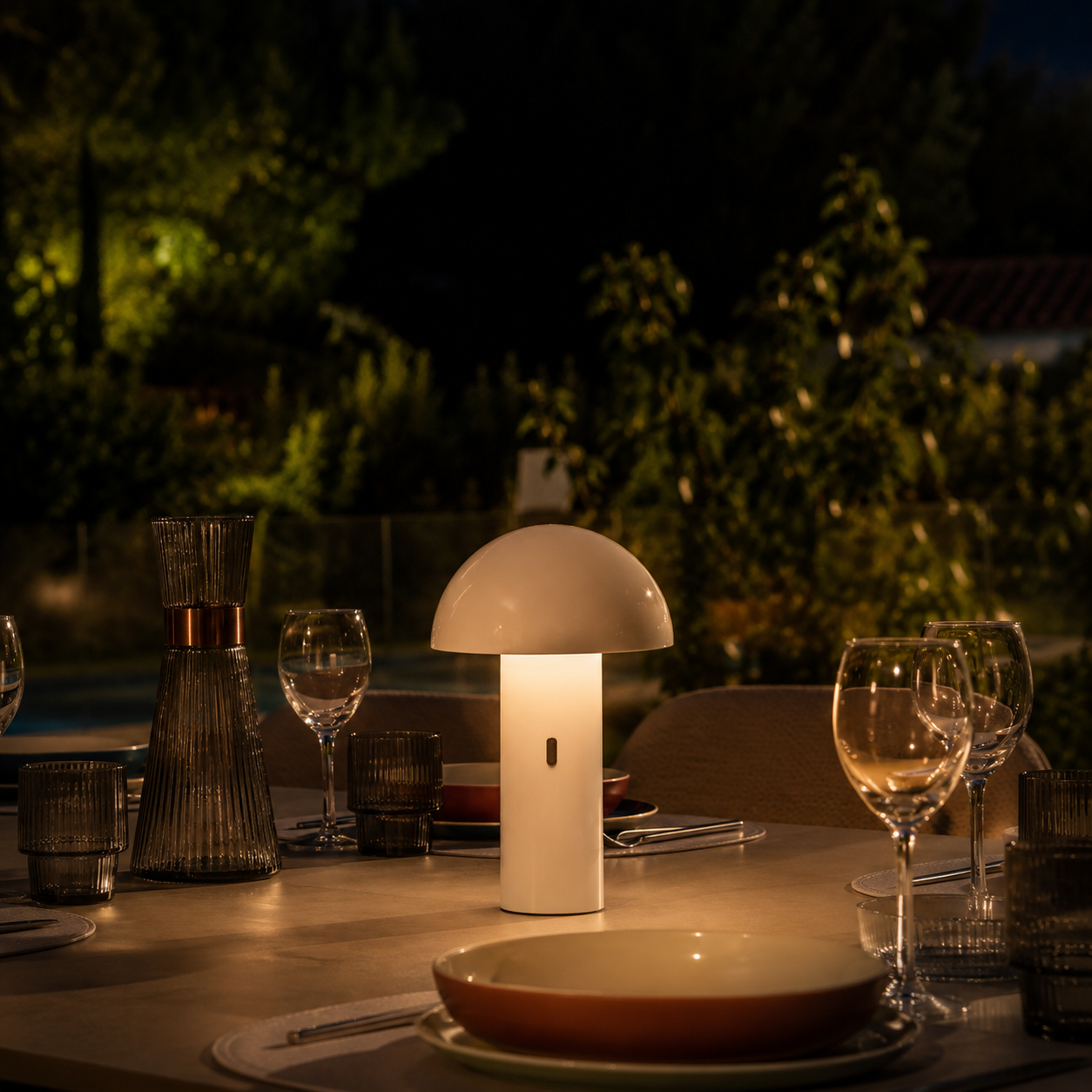 Red Deco Tod White lampe table sans fil LED 28 cm