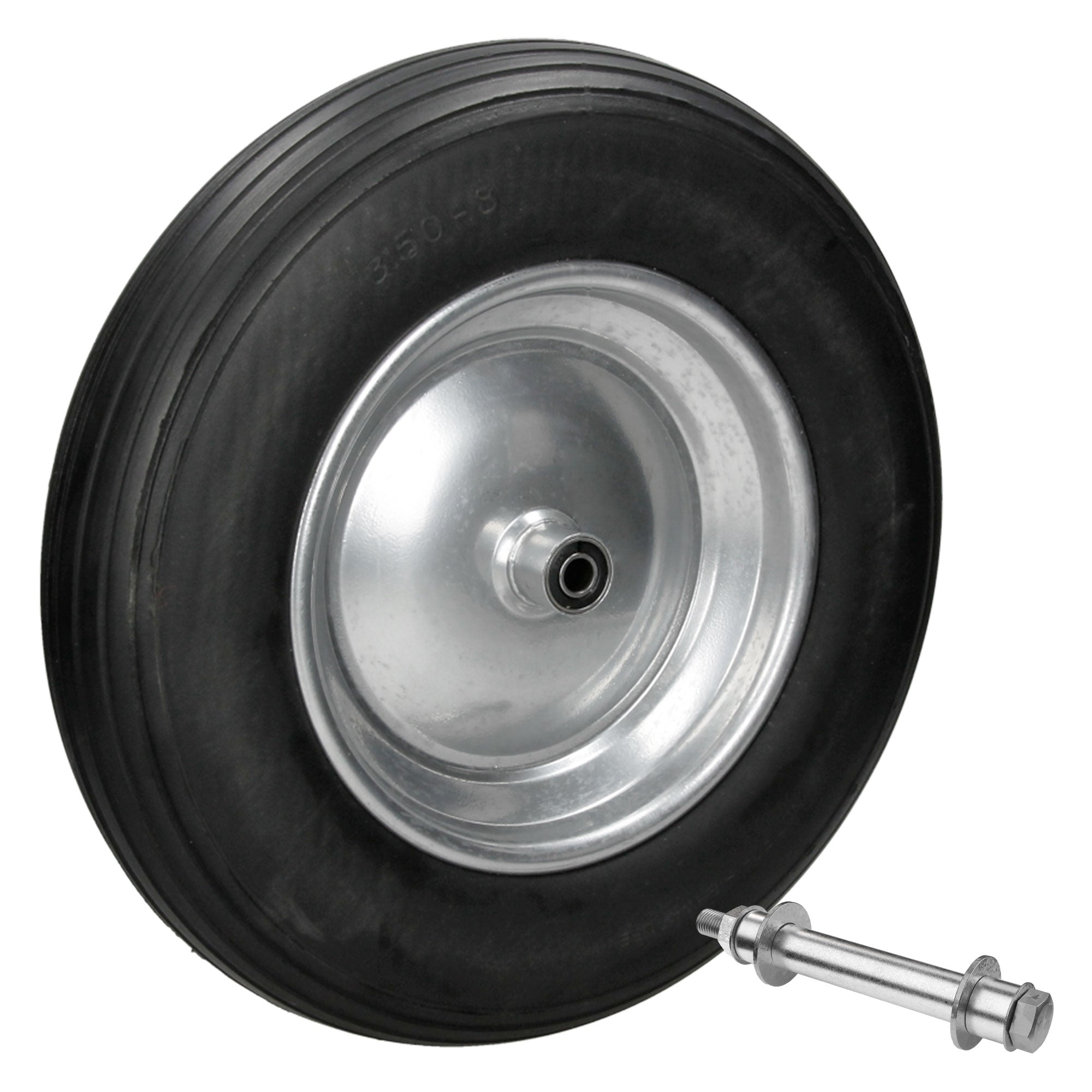 ECD Germany Garten Roue Brouette 3.50-8 350x80 mm Noire + Axe