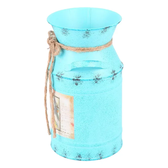 Milisten Home & Kitchen vase seau galvanisé bleu ciel 1 pièce