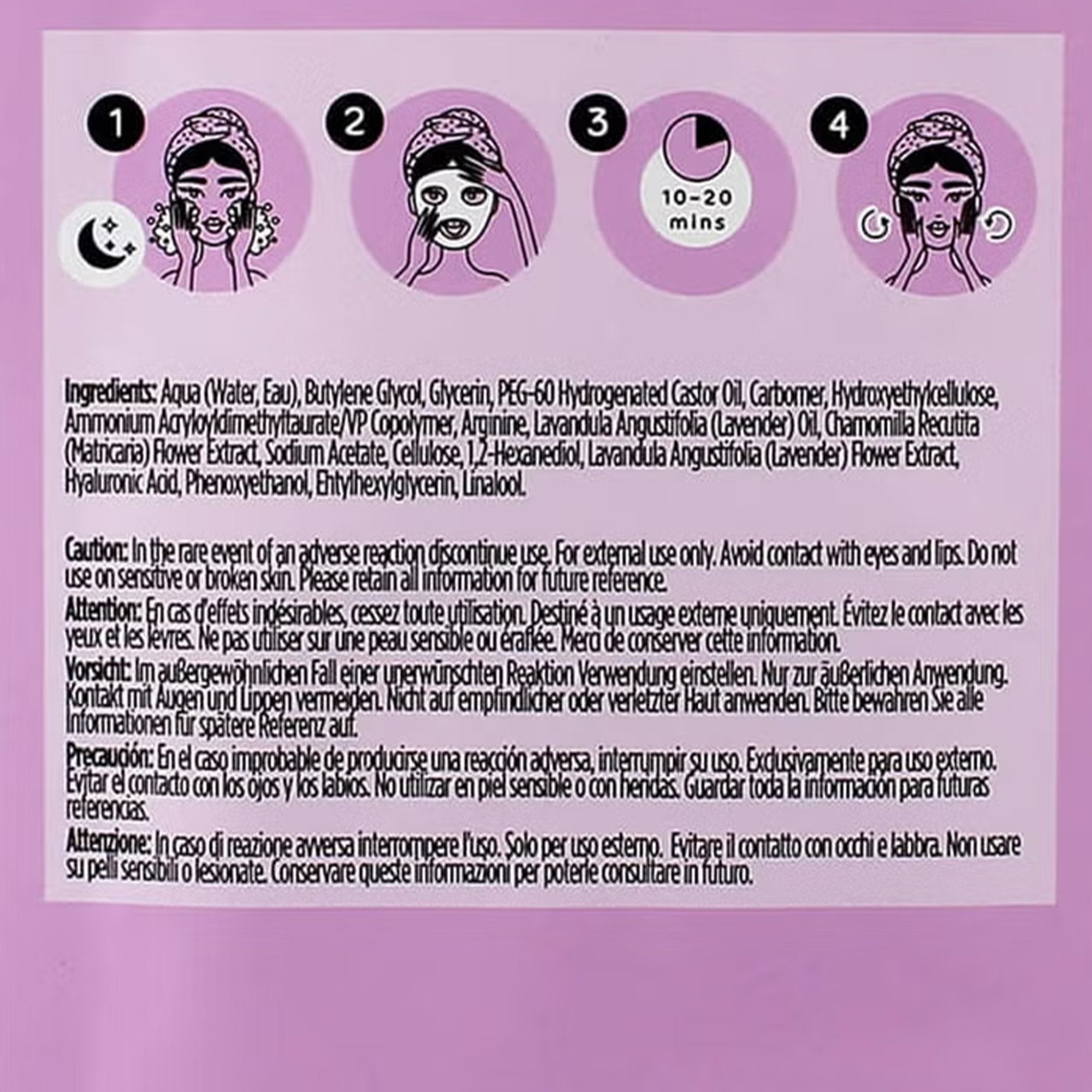 Stokomani Beauté masque tissu visage lavande 1 dose