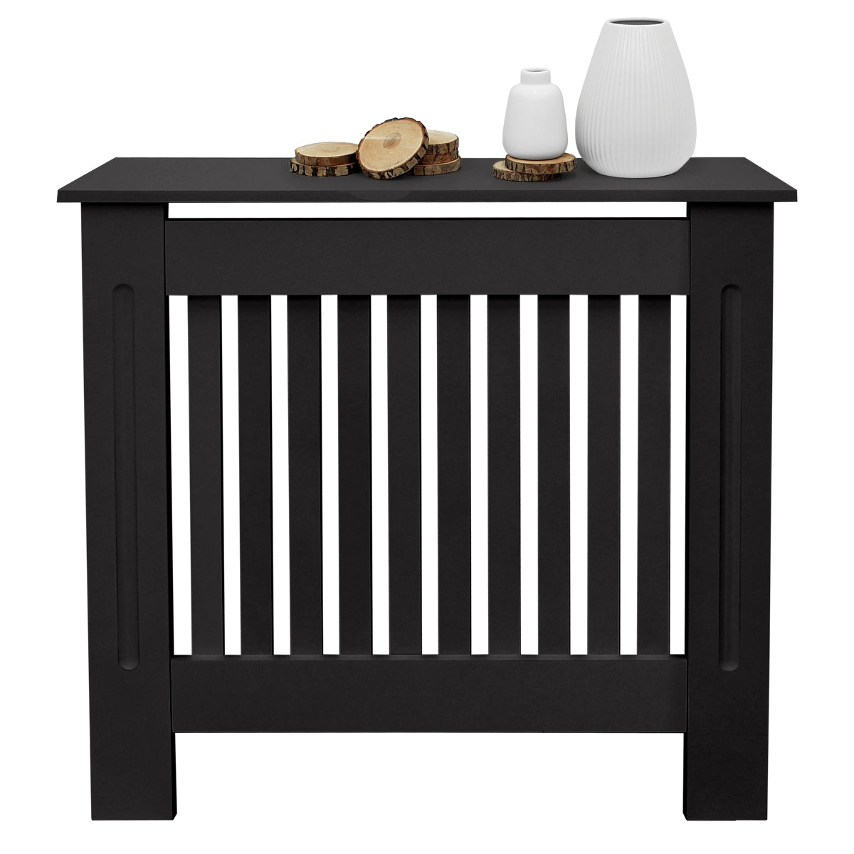ECD Germany Heizungen cache-radiateur 78x19x82 cm noir MDF campagnard