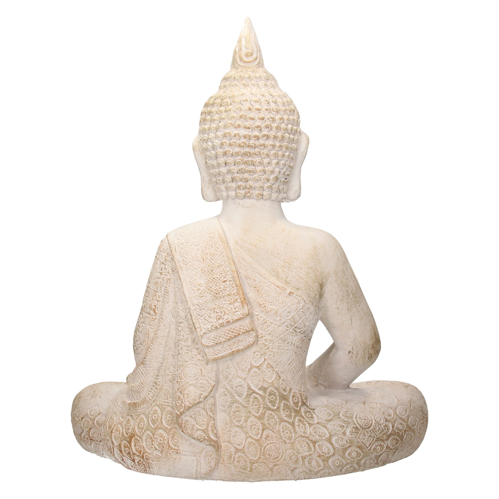 ECD Germany Bouddha statue assise beige-gris 48 cm résine