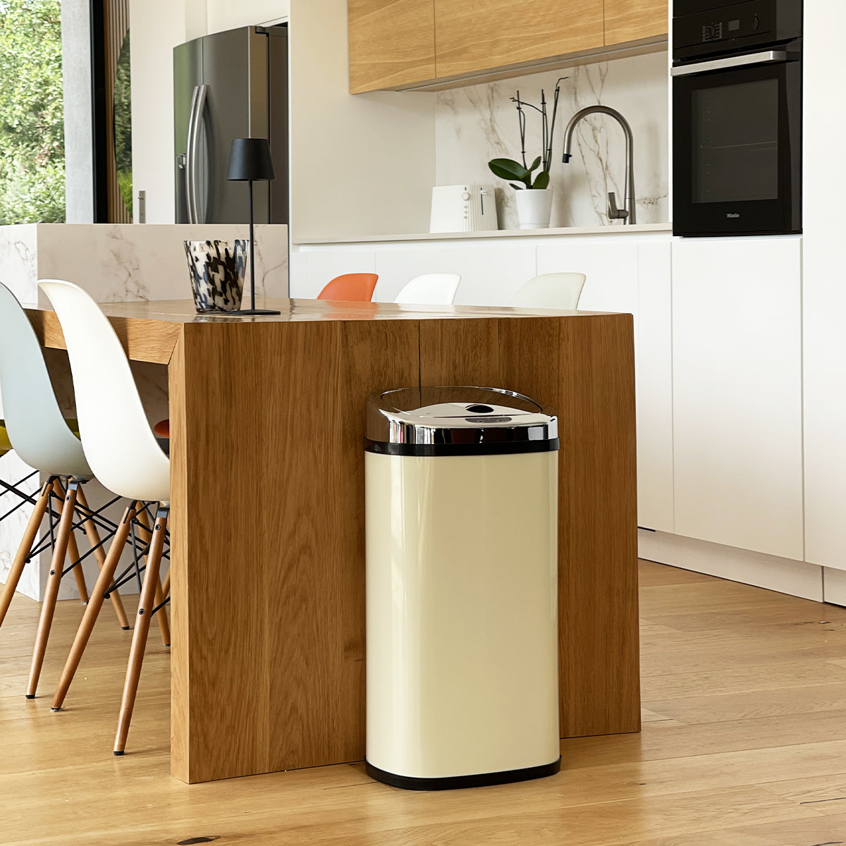 Red Deco Largo 42L poubelle automatique crème brillant inox