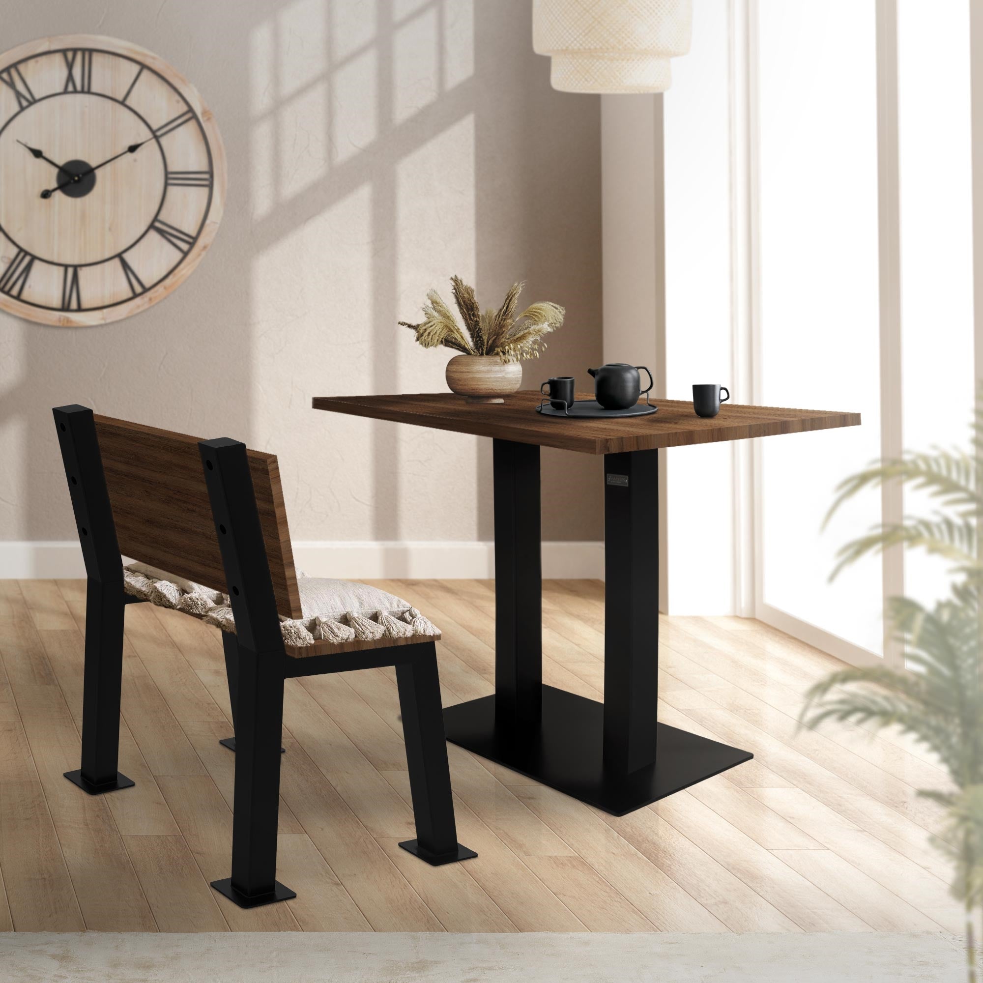 ECD Germany Garten pieds de banc 47x77,5 cm noirs acier x2