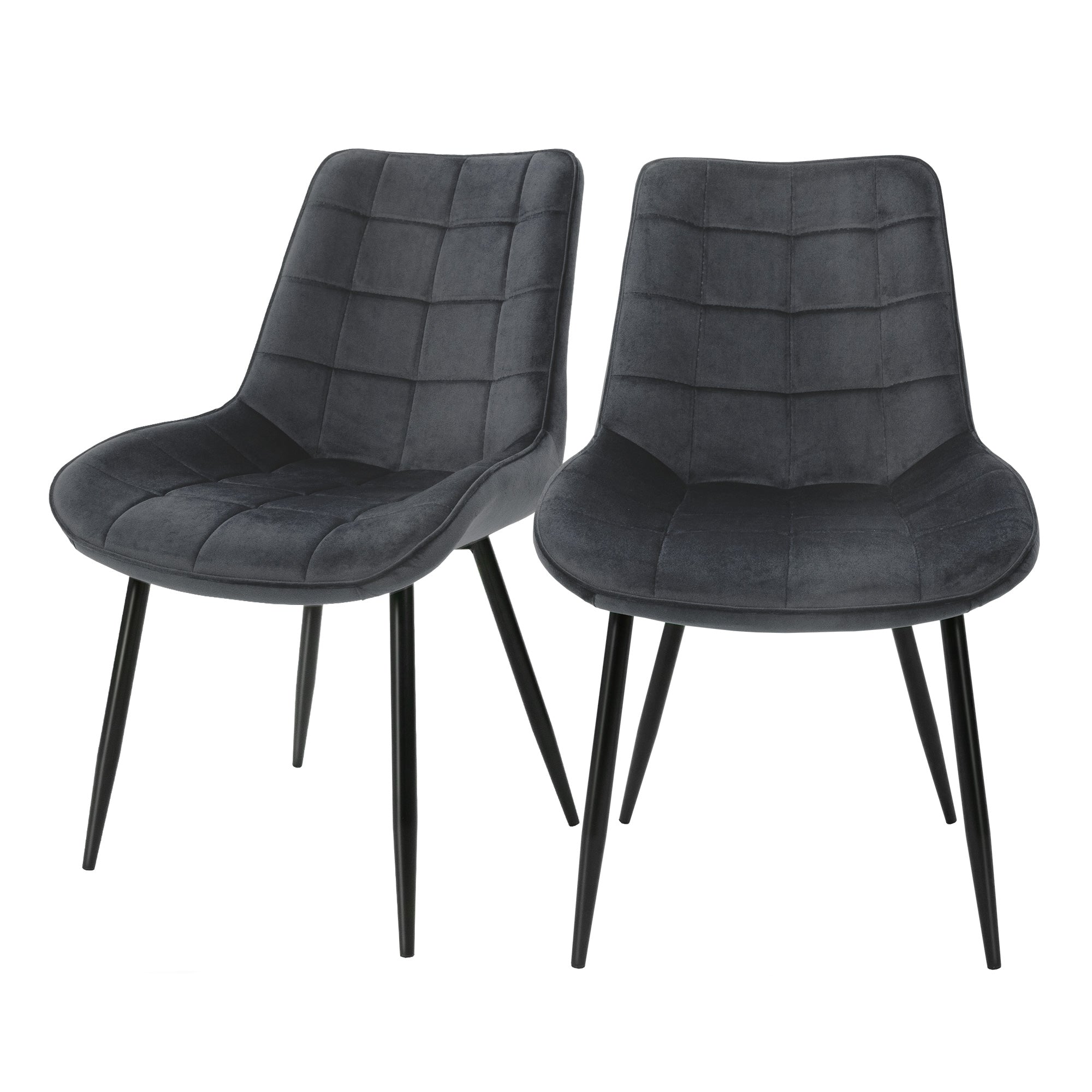 ECD Germany Möbel chaise salle à manger velours anthracite lot 2