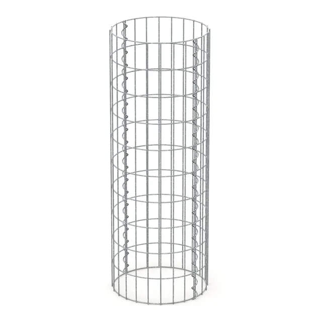 ECD Germany Garten gabion colonne ronde Ø35x100 cm galvanisé