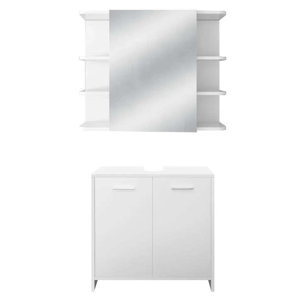 ECD Germany ML-Design Ensemble meuble salle de bain blanc 2 pièces