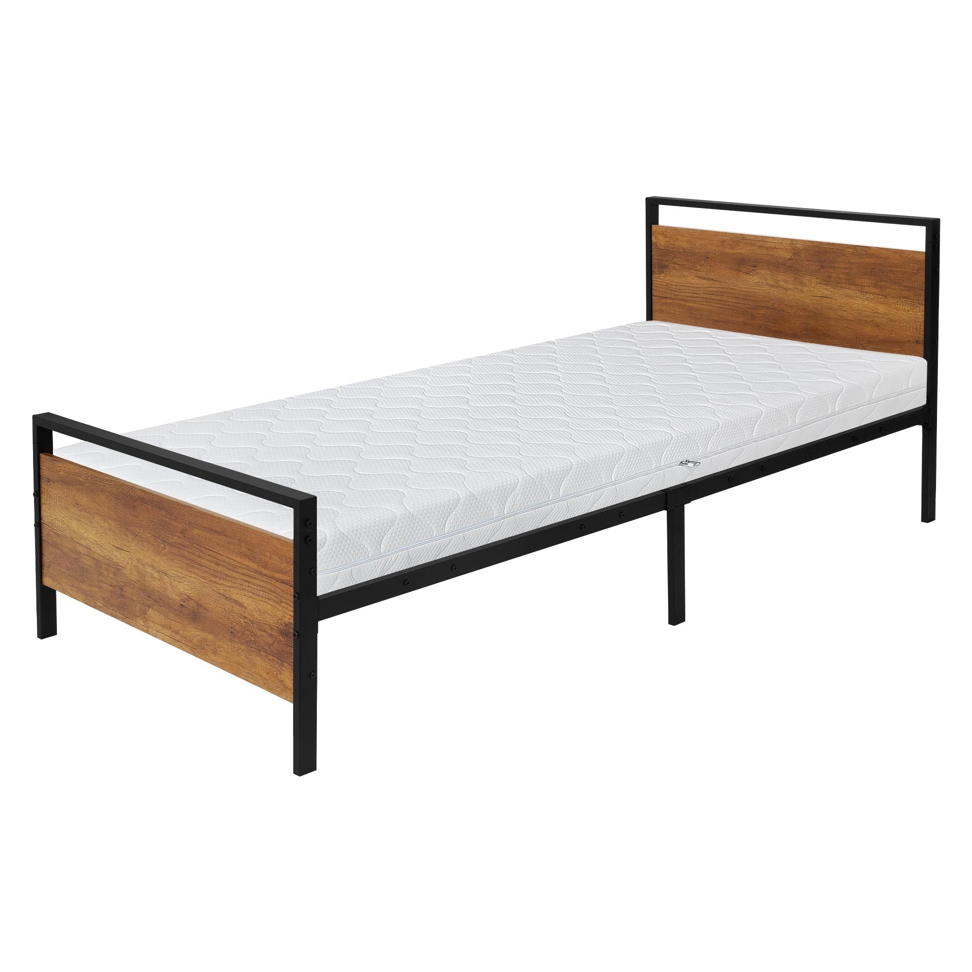 ECD Germany ML-Design lit métal 140x200 avec sommier tête bois