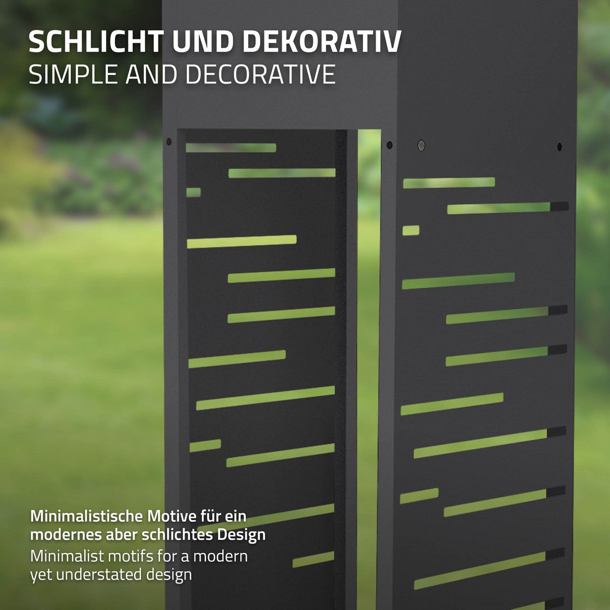 ECD Germany Garten porte-bûches 30x30x111 anthracite grille