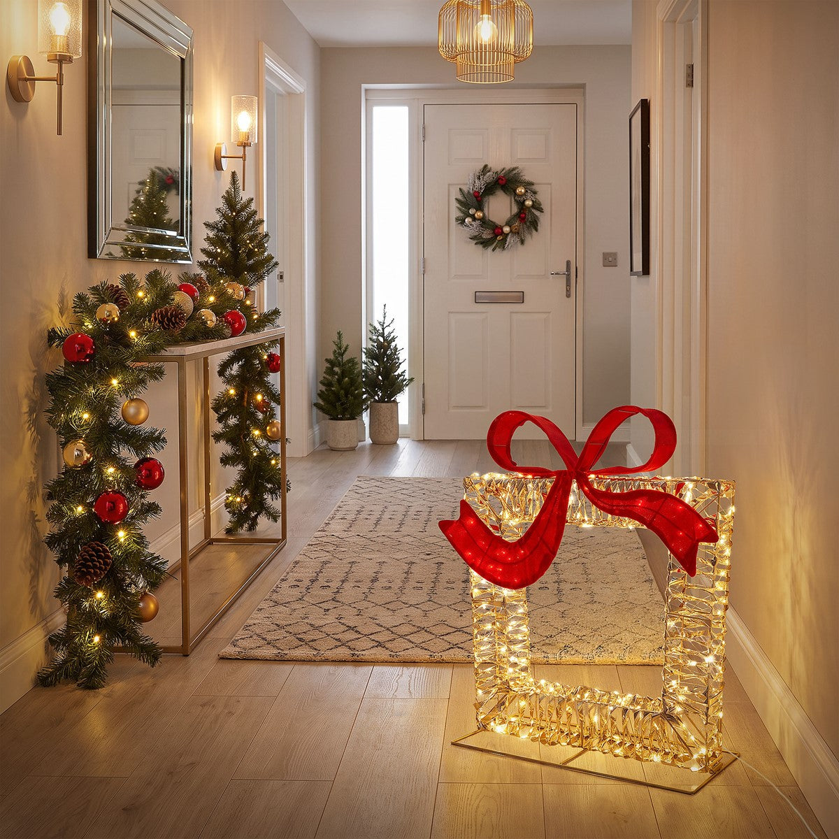 ECD Germany cadeau lumineux LED blanc chaud 58x63 cm IP44