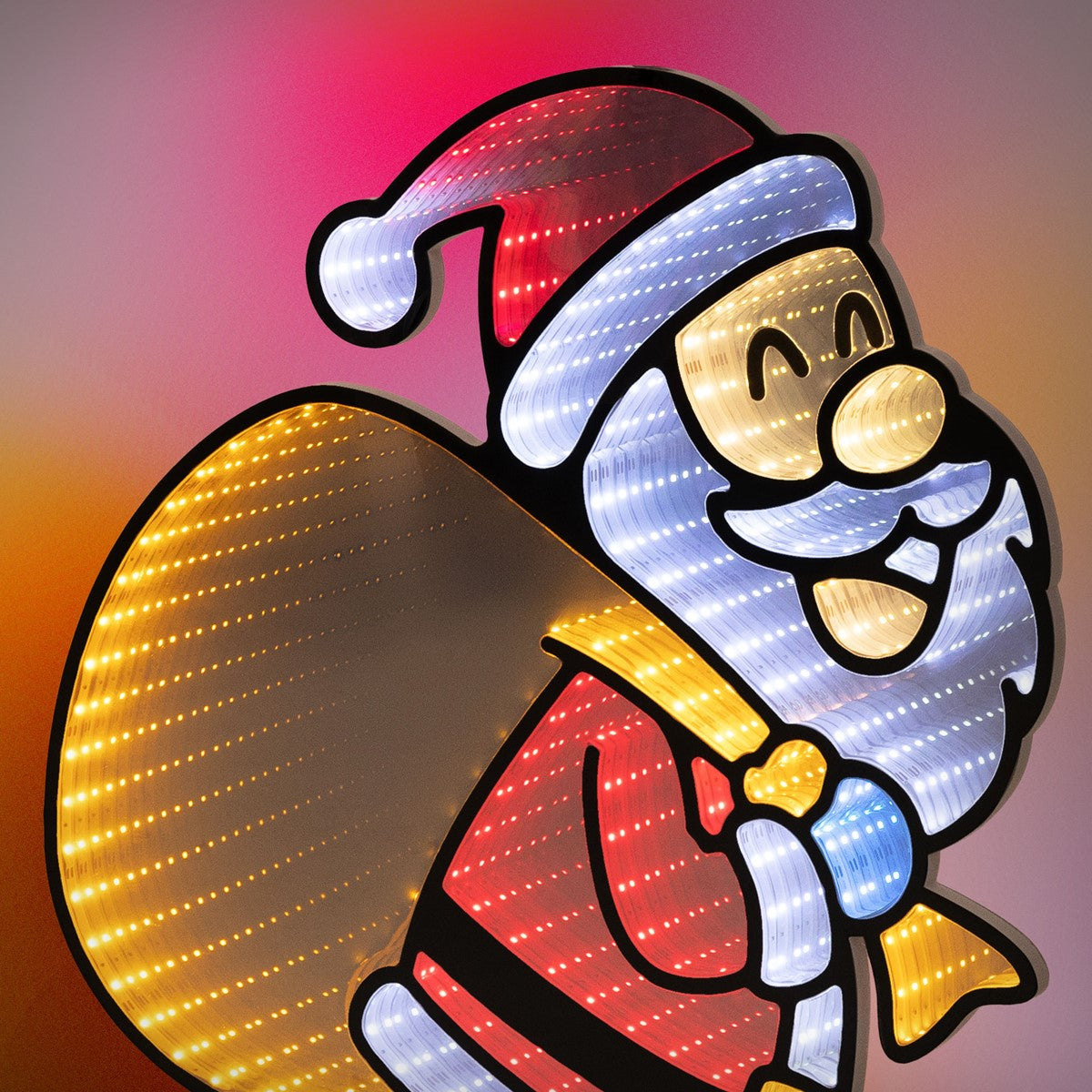 ECD Germany Haus & Wohnen père Noël LED 47x60 cm effet miroir