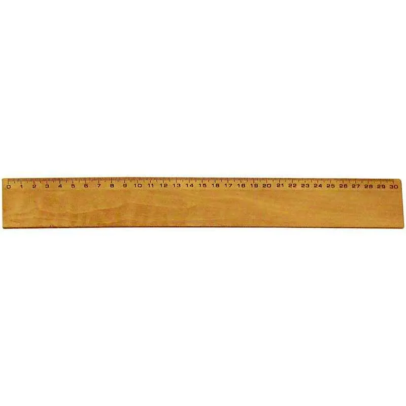 Safe Tool Fournitures scolaires Règle plate 30 cm bois naturel