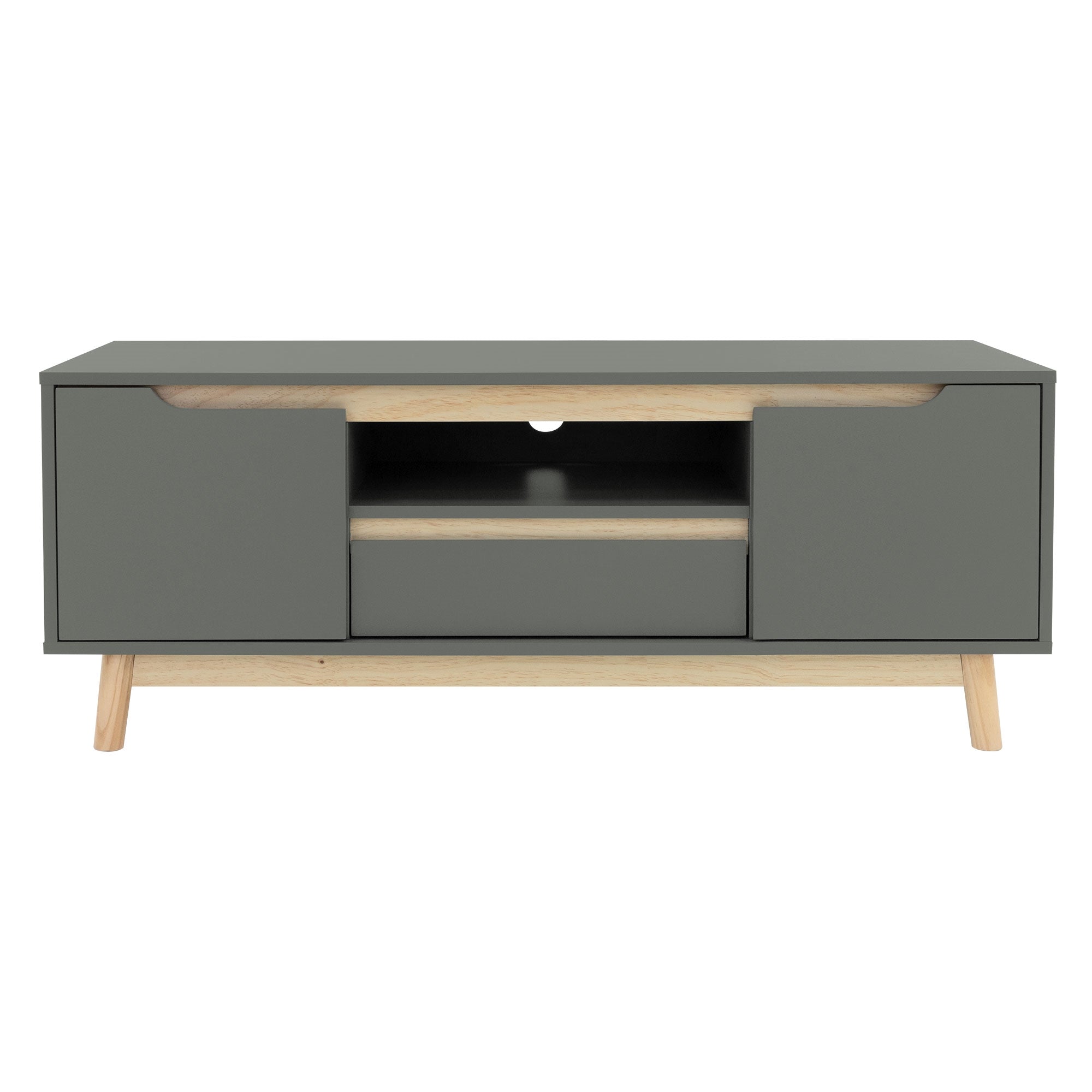 ECD Germany ML-Design meuble TV vert mat 120 cm 2 portes