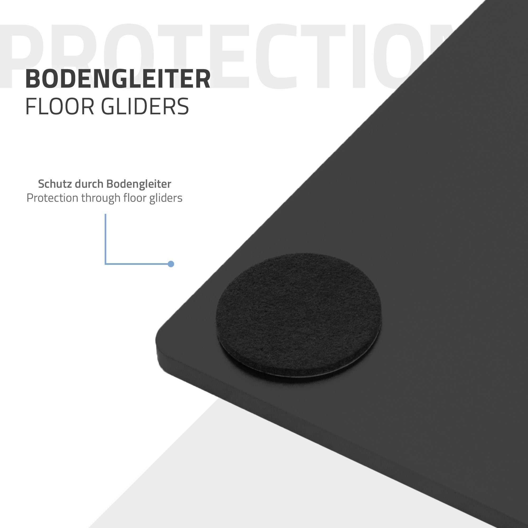 ECD Germany Möbel Double pied de table noir 72 cm acier