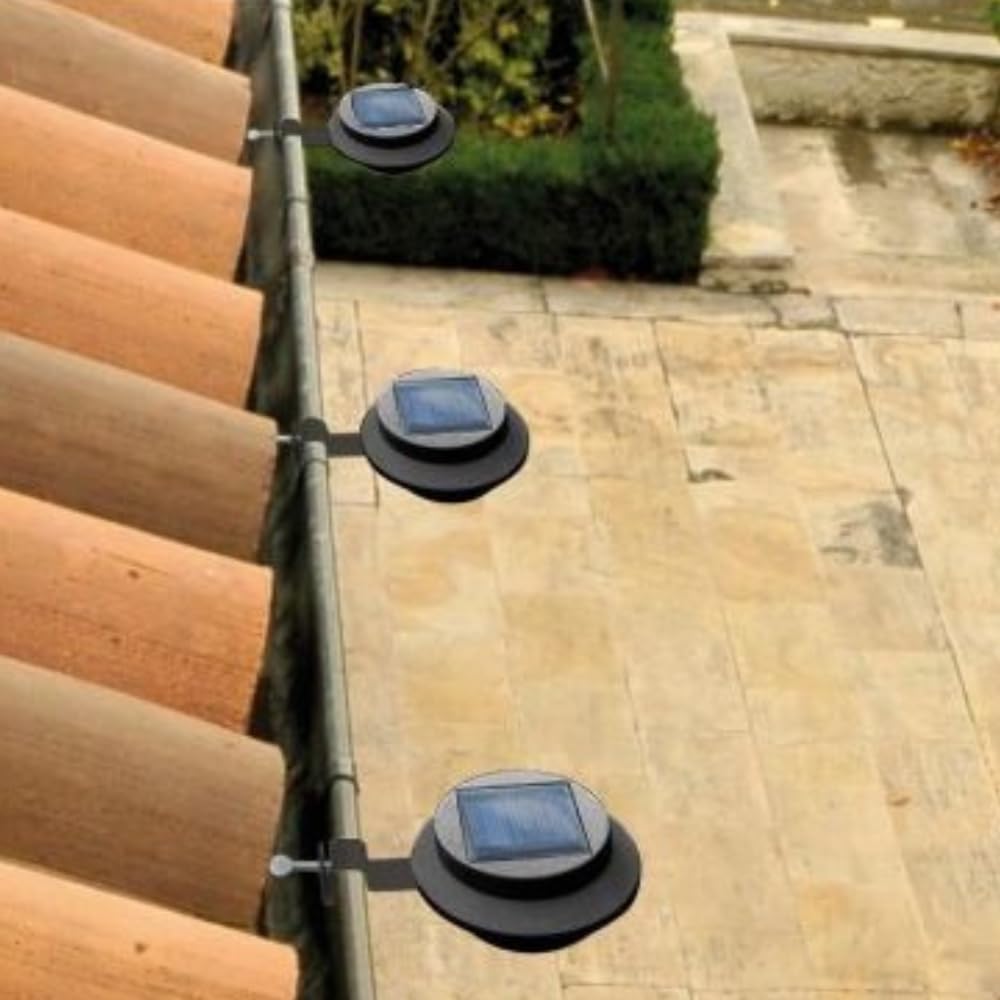 Shop-Story Gutlights Lot 3 Lampes Solaires Gouttière LED
