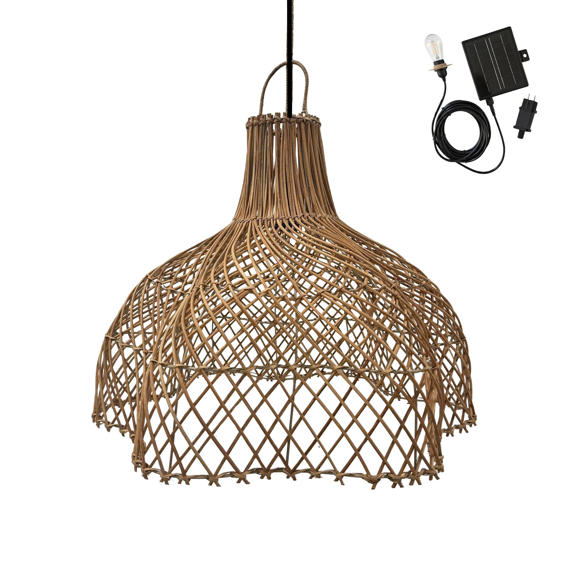 Red Deco Aria Solar suspension rotin 60 cm blanc chaud