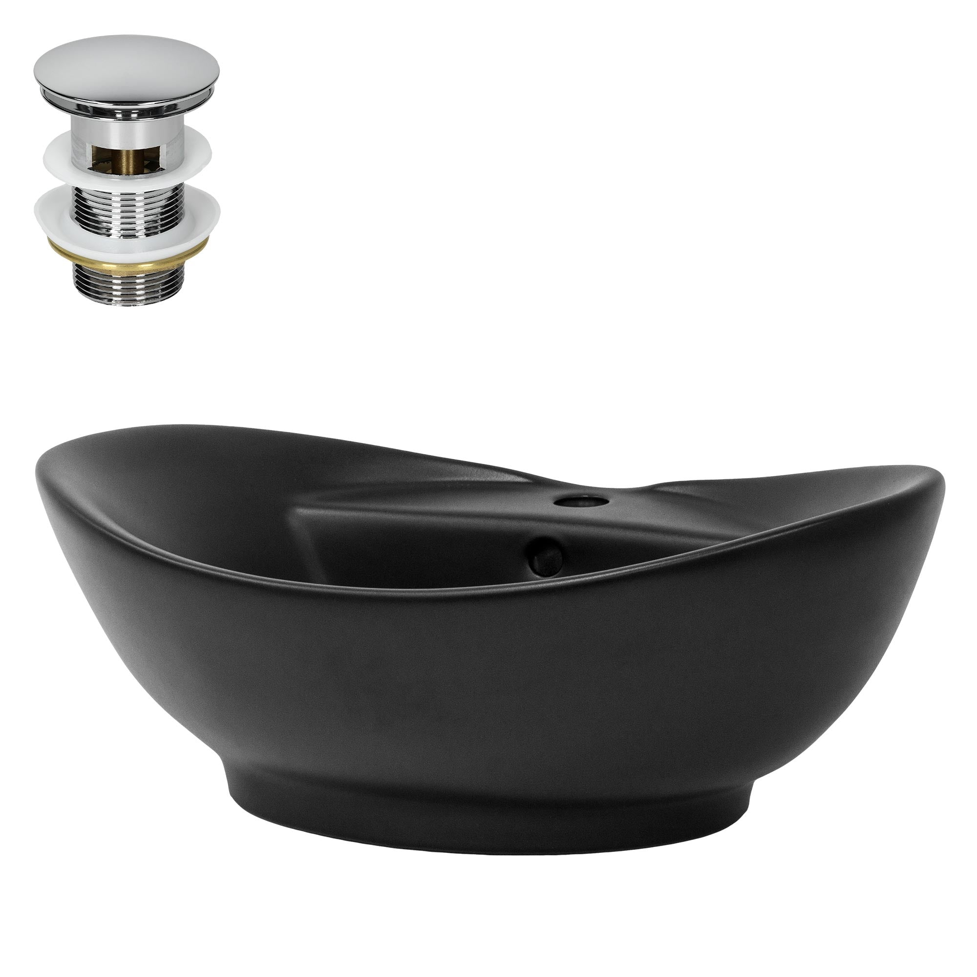 ECD Germany LuxeBath vasque ovale 59 cm noire céramique