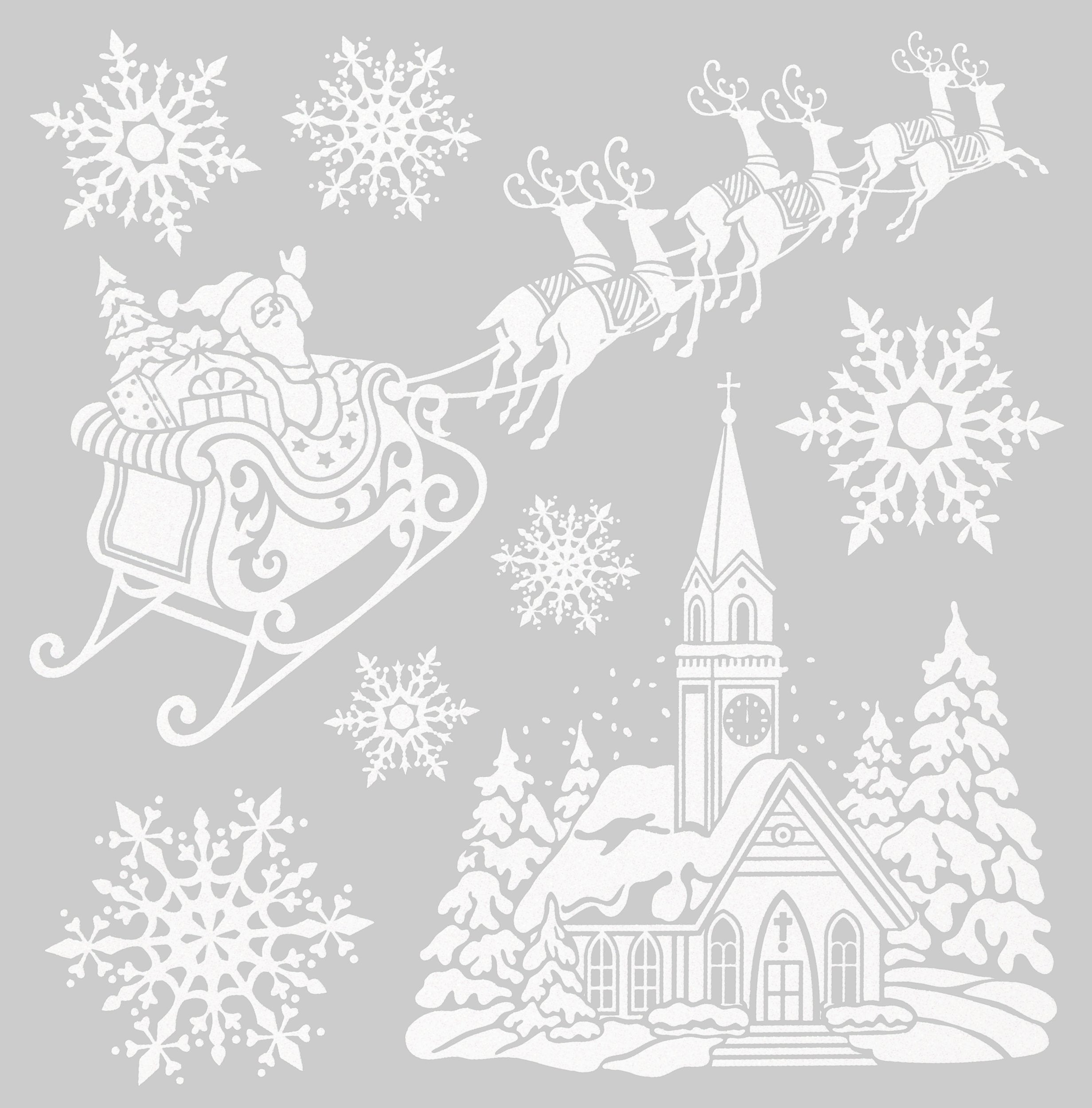 Stokomani Fêtes et cérémonies stickers Noël vitre paillettes 30,5x31,5 cm