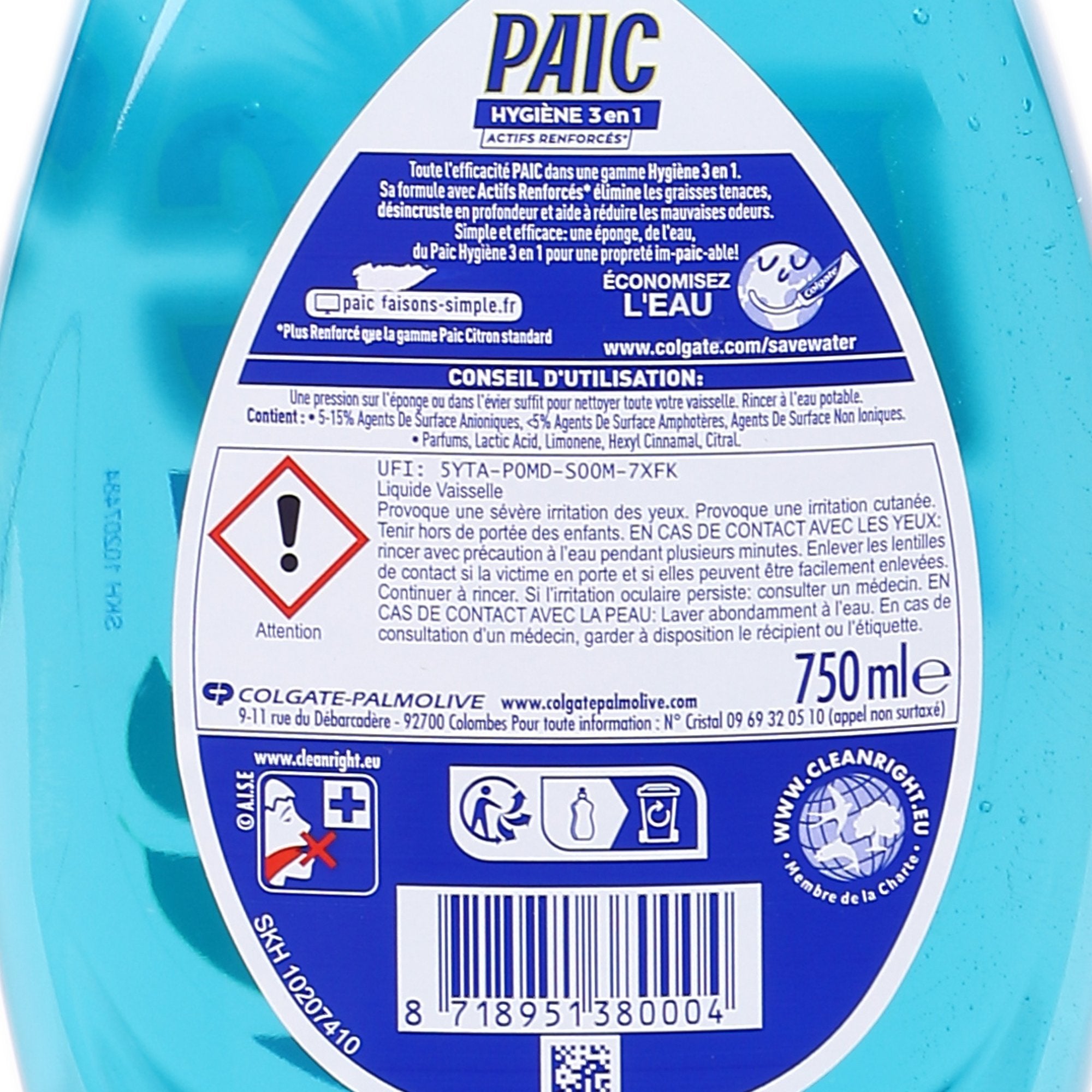 Stokomani Maison liquide vaisselle 3 en 1 menthe hygiène