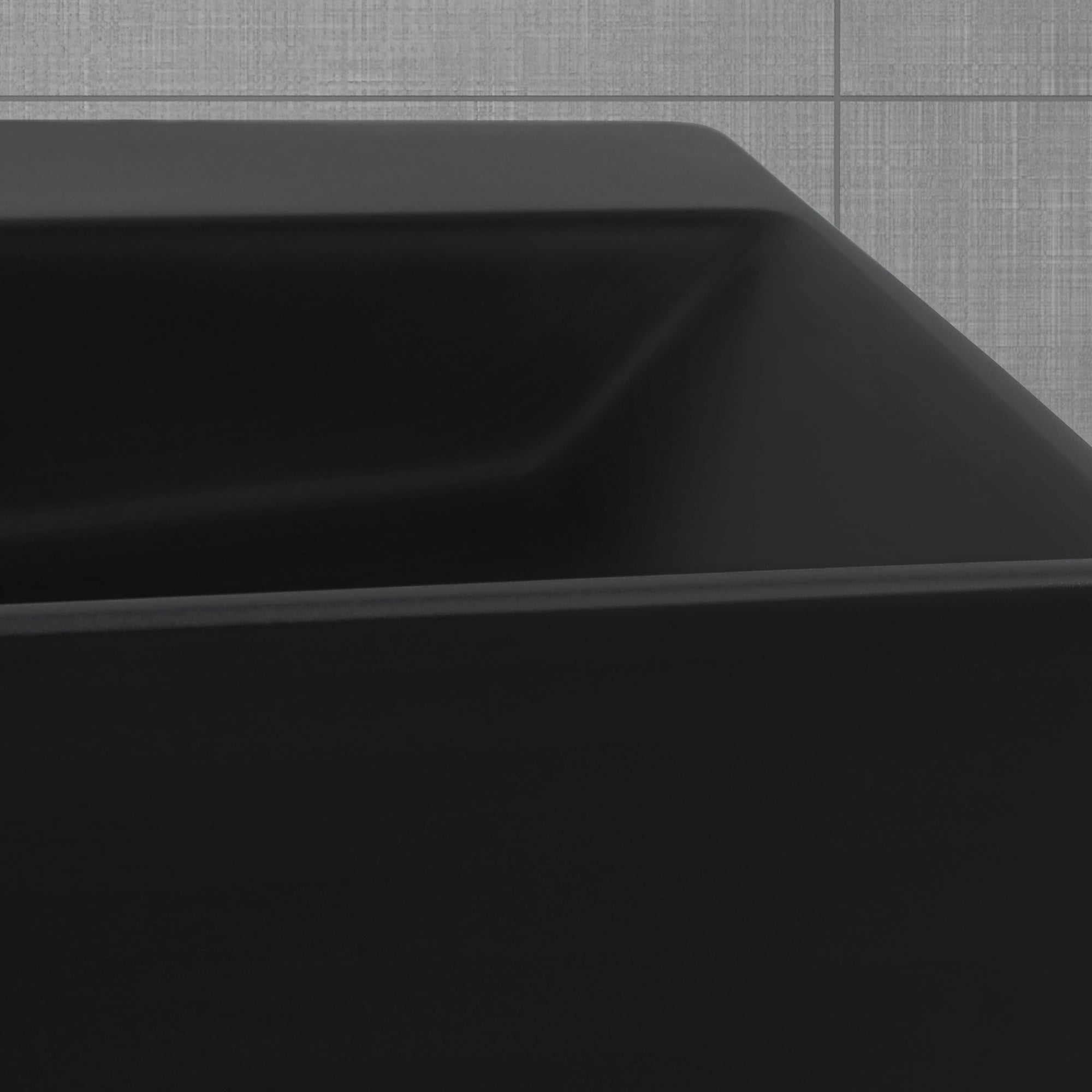 LuxeBath vasque céramique noire rectangulaire 41,5 cm