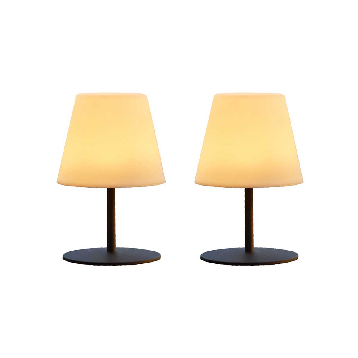 Red Deco Twins H16cm pack 2 lampes sans fil gris blanc chaud