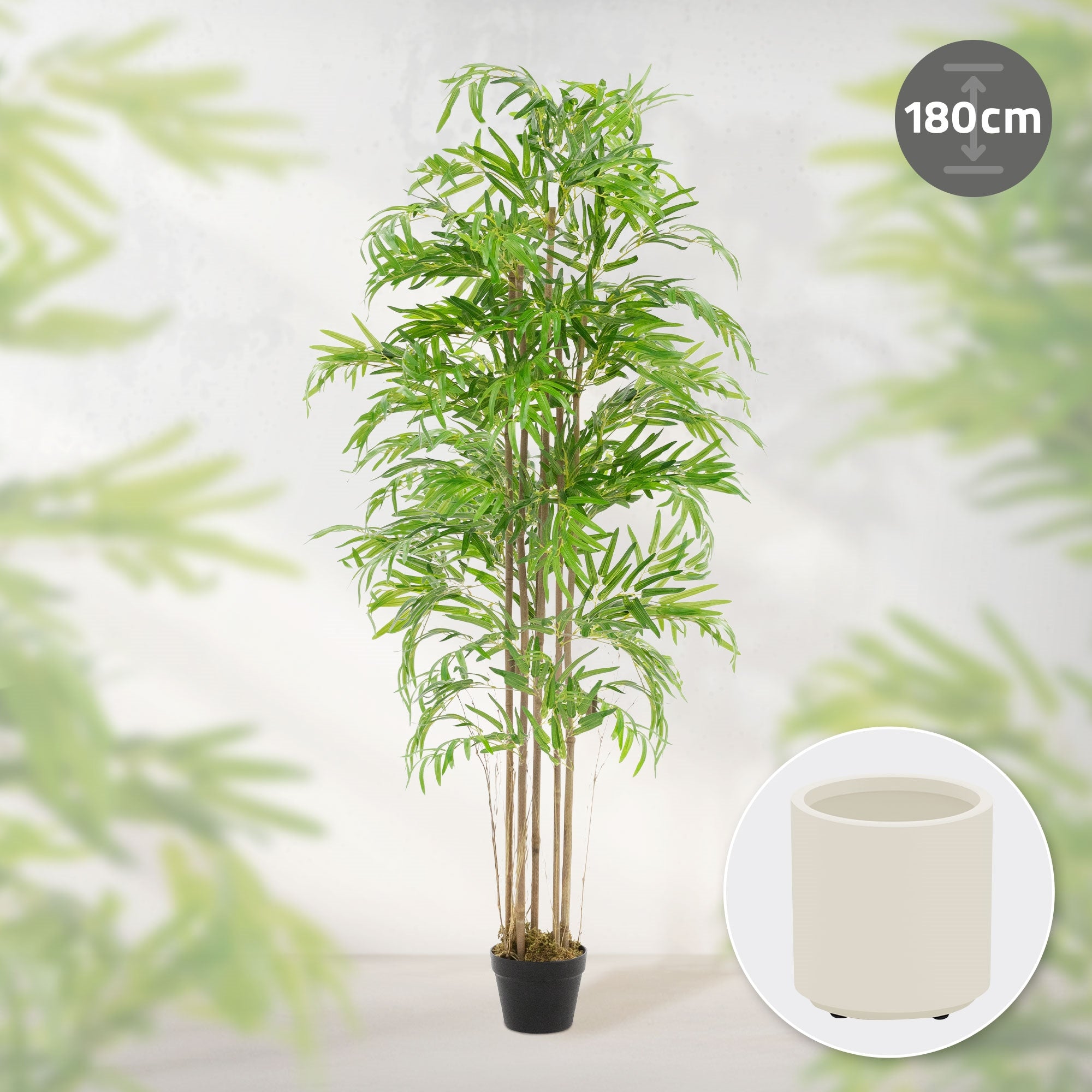 ECD Germany Haus & Wohnen ML-Design bambou artificiel 210 cm troncs naturels