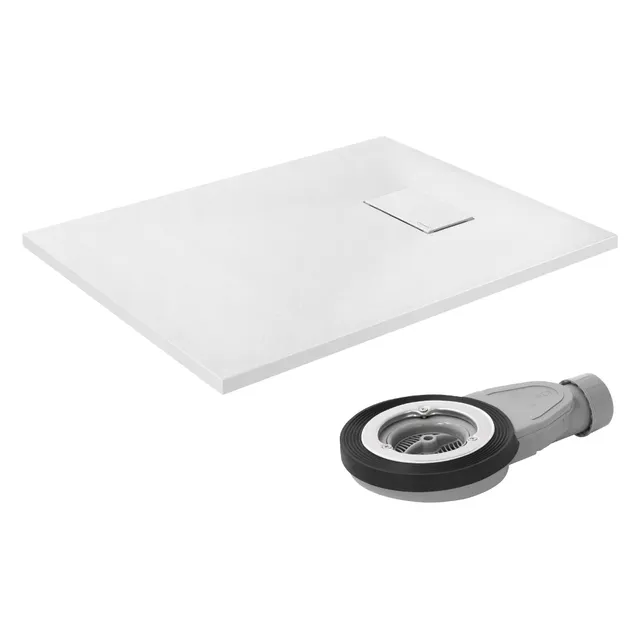ECD Germany Sanitär receveur de douche blanc 90x70 cm antidérapant