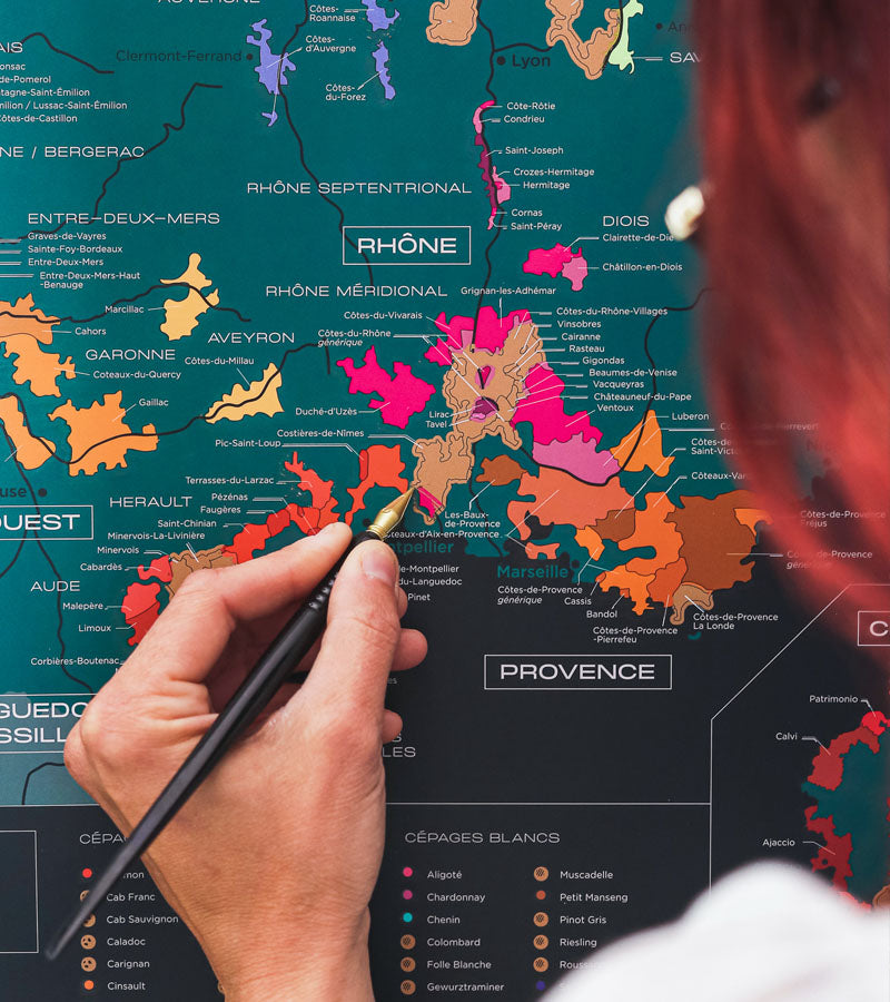 L'avant gardiste carte à gratter France des vins affiche déco